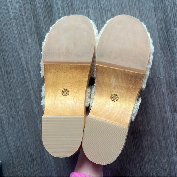 Tory Burch Shearling Jessa Studded Clog Shoe Women's Size 8.5 - Picture 9 of 10